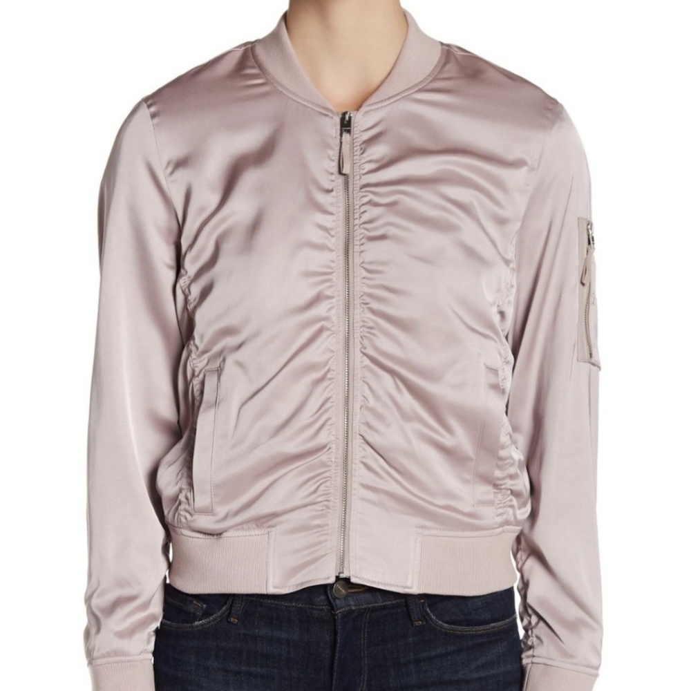 Lucky Brand Satin Bomber Jacket